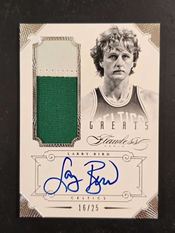 🔥 2012-13 PANINI FLAWLESS LARRY BIRD #6 GREATS GAME-WORN PATCH AUTO MINT /25 🔥