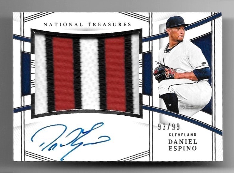 93/99 daniel espino 2023 national treasures autograph 3 color patch auto rc #152