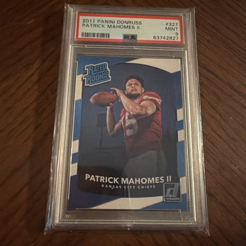 Patrick Mahomes II 2017 Panini Donruss Rated Rookie #327 PSA 9 Chiefs