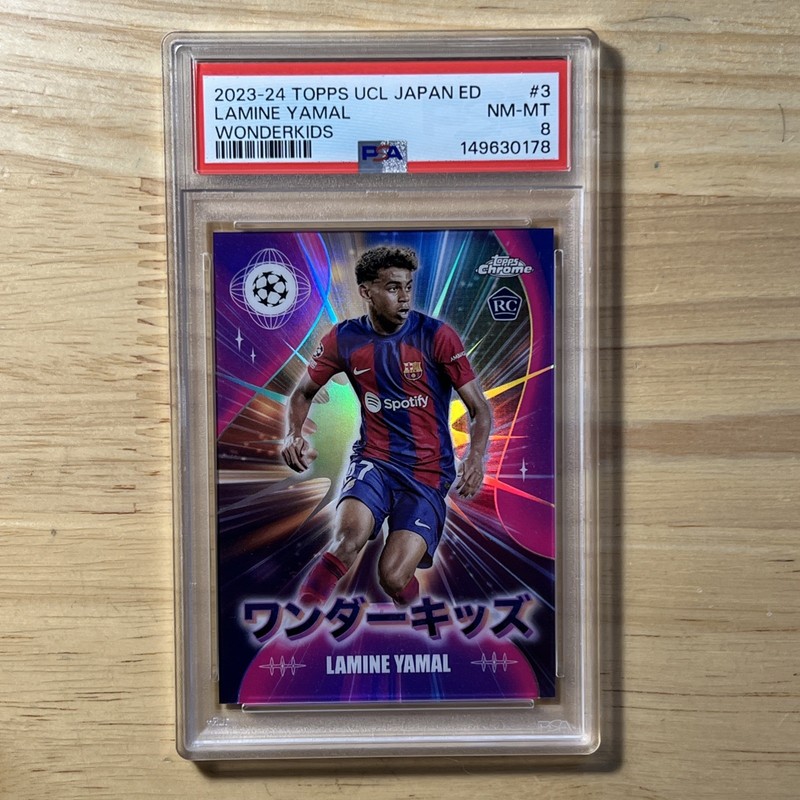 PSA 8 Lamine Yamal 2023 2024 Topps Chrome UCL Japan Edition #3 Wonderkids RC