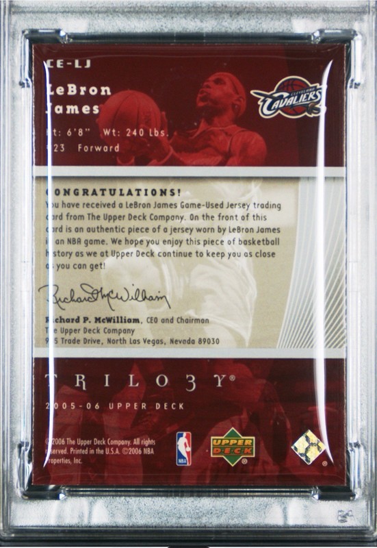 UPPER DECK LEBRON JAMES THE CUTTING EDGE GAME WORN PATCH JERSEY RELIC GRADED PSA view 2