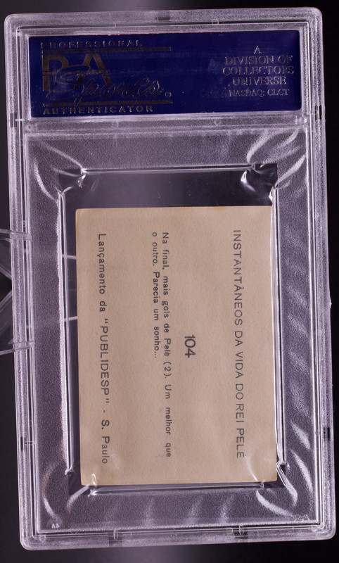 1964 Instantaneos Da Vida #104 Pele PSA 3.5 VG+ 1958 World Cup Final Soccer Card view 2