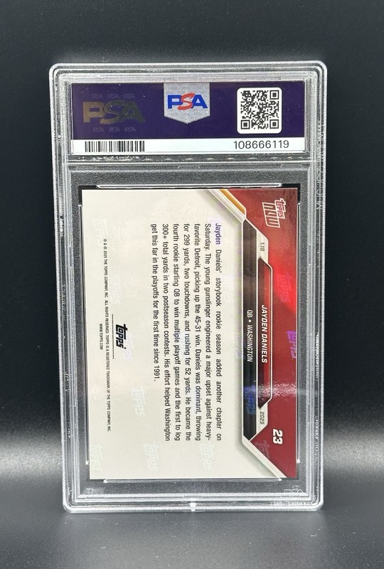 Topps Now Jayden Daniels Rookie PSA 10 #23 /45764 Commanders Football 2024 view 2