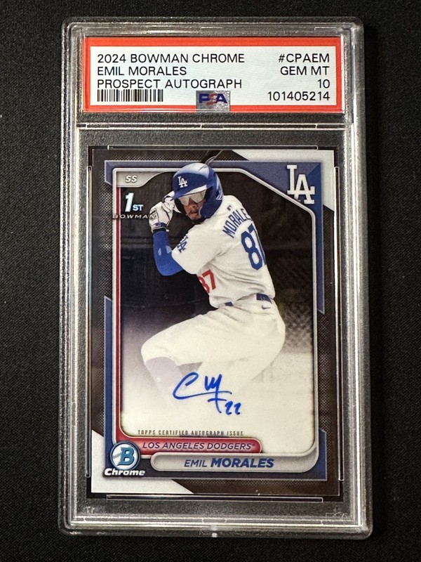 2024 Bowman Chrome - Prospect Autographs Emil Morales #CPA-EM  AUTO PSA 10 💎