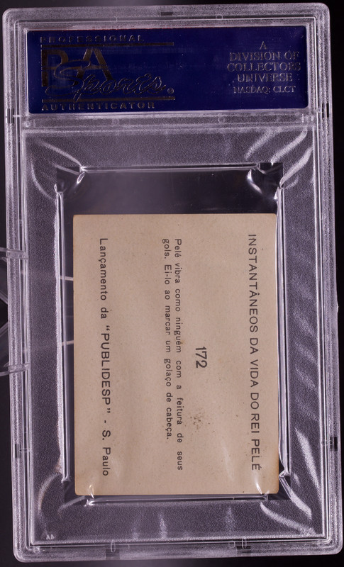 1964 Instantaneos Da Vida #172 Pele PSA 4 VG-EX Header Goal Santos Soccer Card view 2