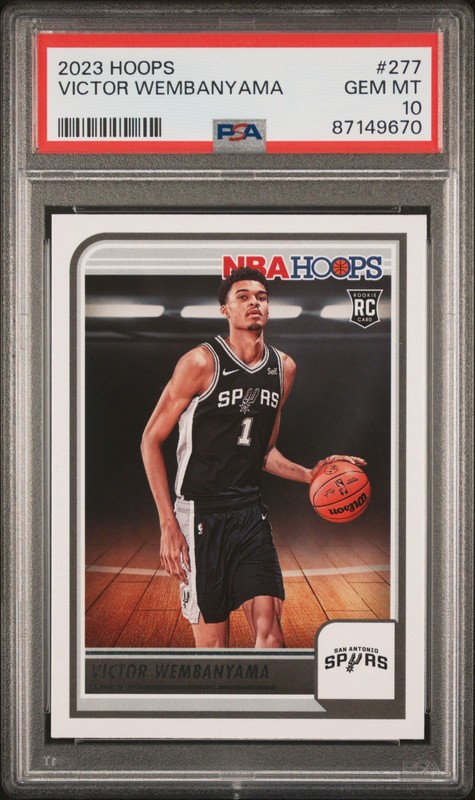 Victor Wembanyama Rookie Card PSA 10 GEM MT MINT 2023 Panini NBA Hoops RC 277