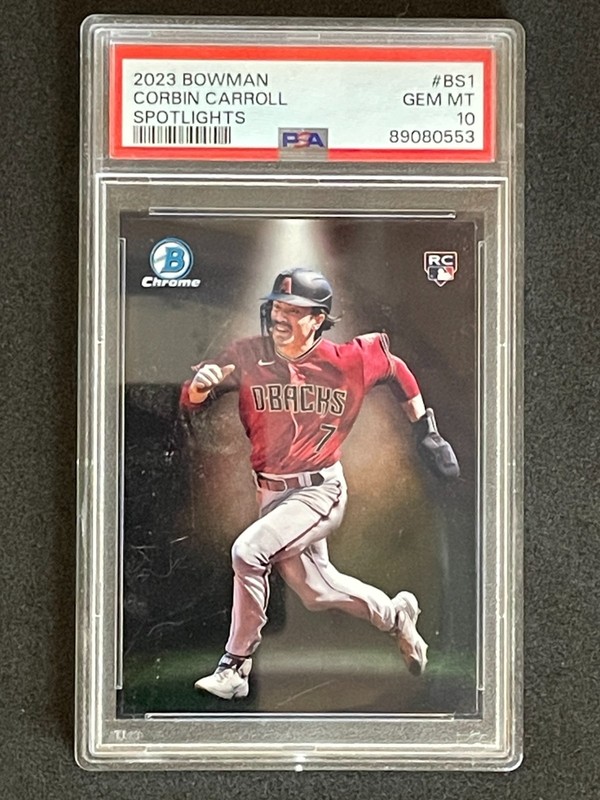 2023 Bowman Spotlights Corbin Carroll *Rookie Card Diamondbacks PSA 10 view 1