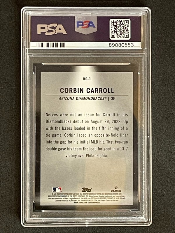 2023 Bowman Spotlights Corbin Carroll *Rookie Card Diamondbacks PSA 10 view 2