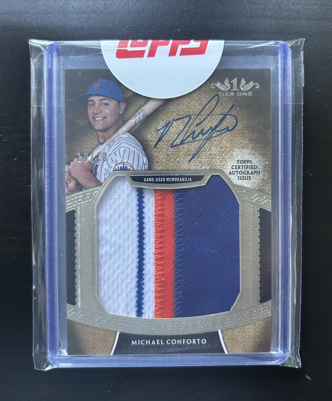 2017 Topps Tier One Michael Conforto Prodigious Patch  Auto Jumbo Game Used /10