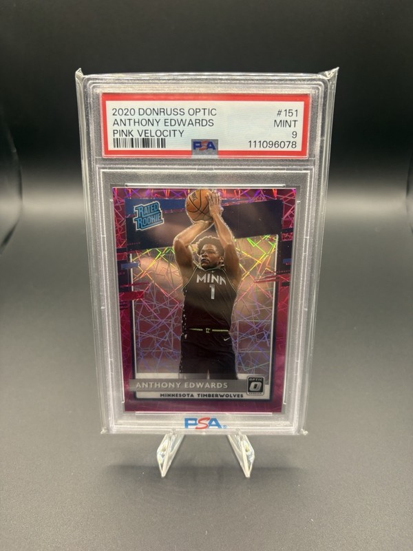 2020 Optic Anthony Edwards Rated Rookie Pink Velocity /79 PSA 9