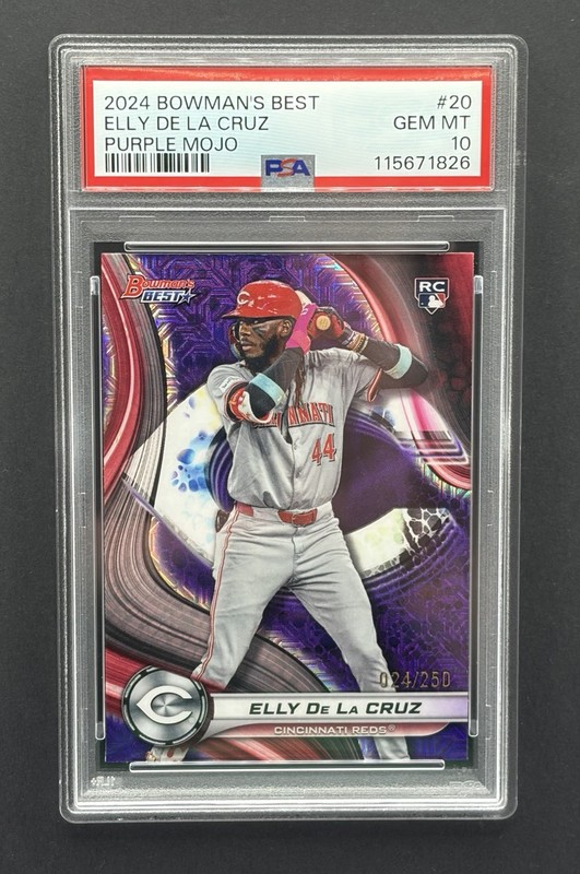 2024 Bowman's Best Elly De La Cruz Purple Mojo Refrractor /250 PSA GEM 10 Rookie