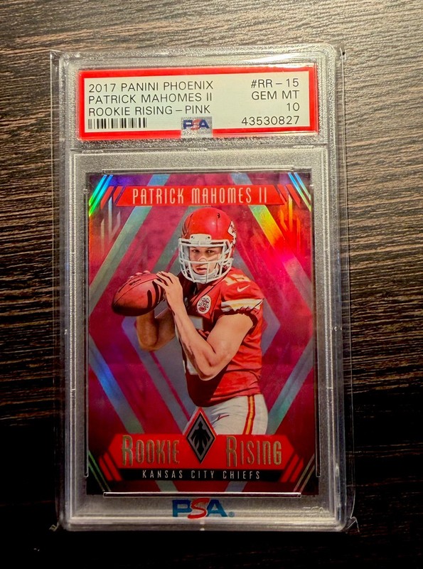 2017 Panini Phoenix Rookie Rising Patrick Mahomes II Pink /199 PSA 10