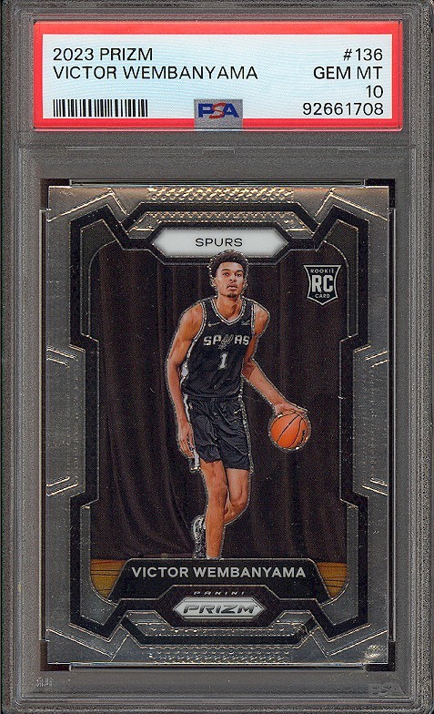 Victor Wembanyama 2023 Prizm #136 PSA 10 GEM MINT Rookie Card Rookie Spurs NBA