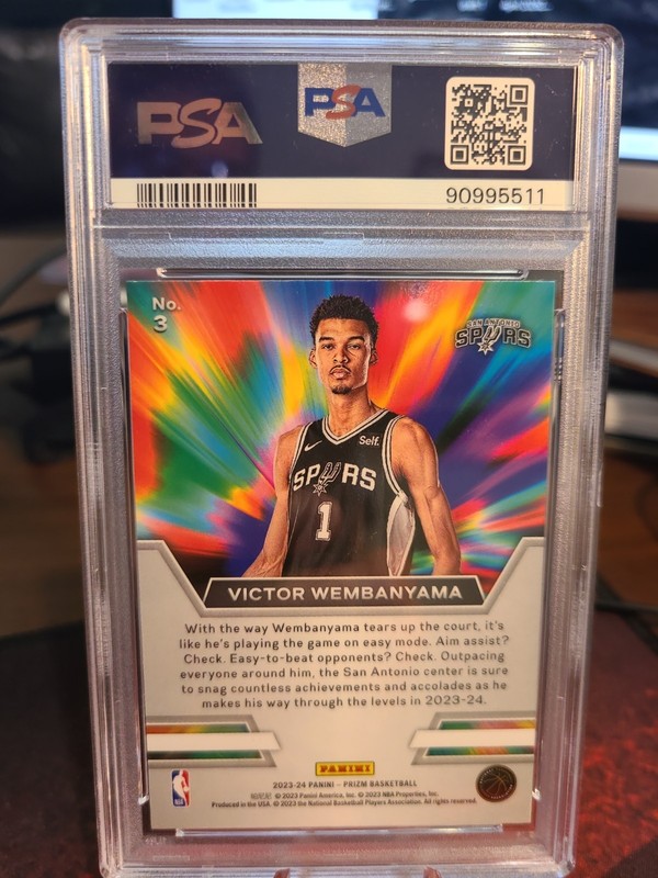 2023 Panini Prizm Instant Impact #3 Victor Wembanyama RC PSA 10 GEM MT Spurs view 2