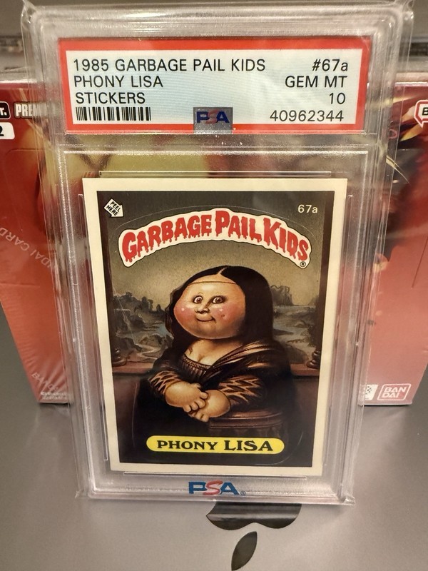 1985 GARBAGE PAIL KIDS STICKERS  #67a PHONY LISA SERIES 2 PSA 10
