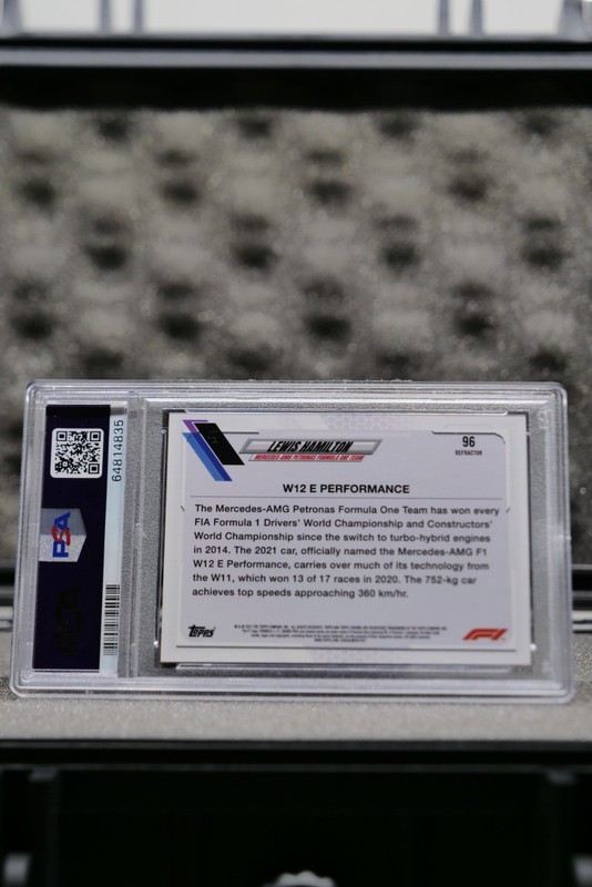 Lewis Hamilton Refractor PSA 9 Graded 2021 Topps Chrome F1 #96 view 2