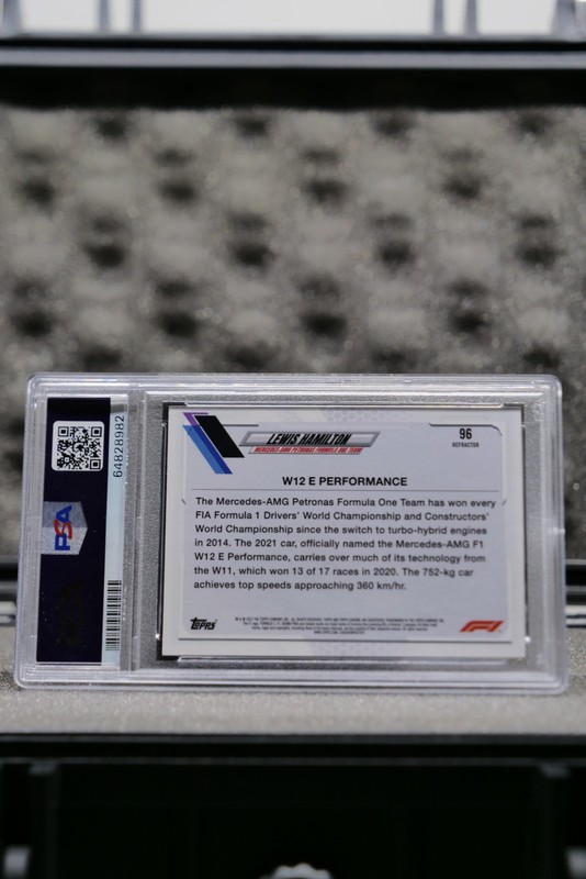 2021 Topps Chrome Lewis Hamilton PSA 9 #96 Refractor view 2
