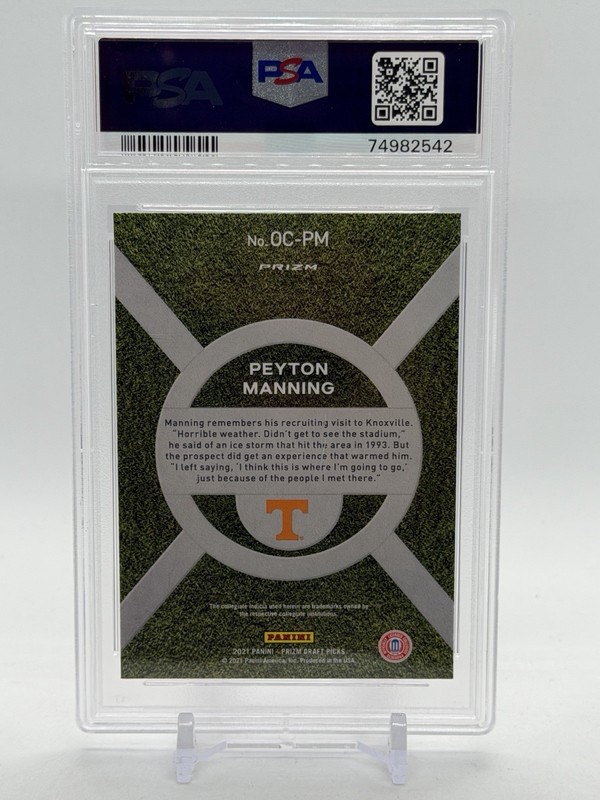 2021 Prizm Draft Picks Peyton Manning PSA 10 On Campus #OCPM view 2