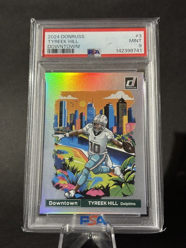 2024 Panini Donruss Downtown Tyreek Hill PSA 9 #3 SSP Case Hit Dolphins 🔥🔥