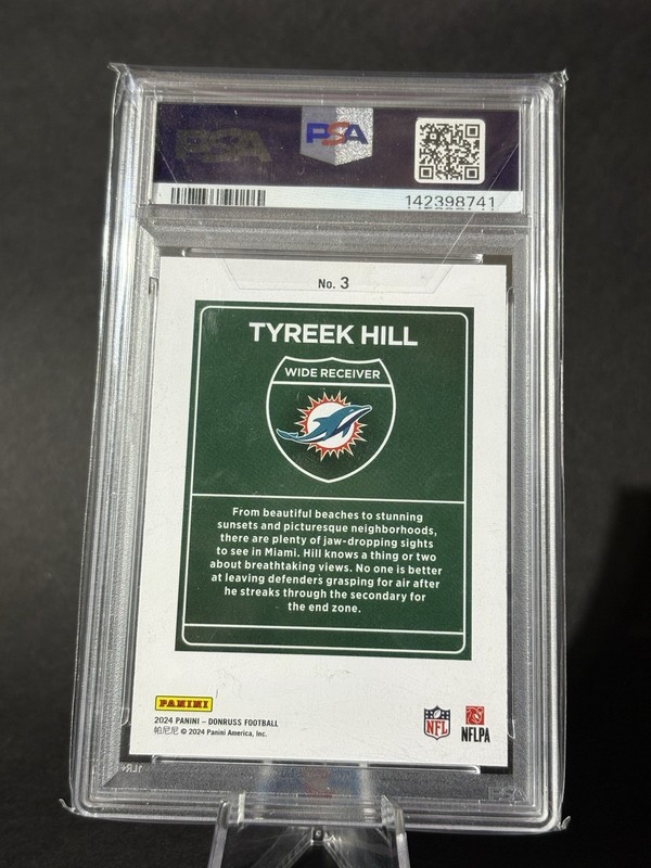 2024 Panini Donruss Downtown Tyreek Hill PSA 9 #3 SSP Case Hit Dolphins 🔥🔥 view 2