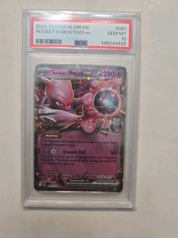 2025 Pokemon Destined Rivals Team Rocket's Mewtwo ex #081/182 PSA 10