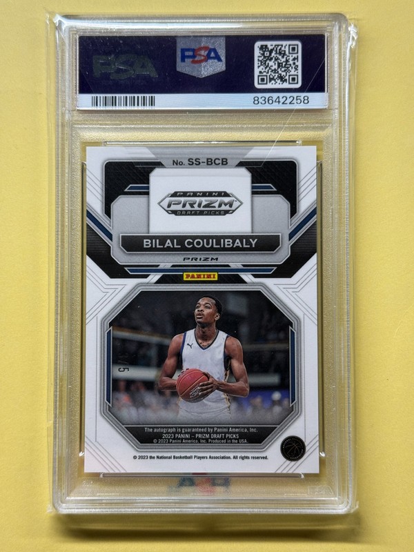 BILAL COULIBALY 2023 Prizm Draft Picks 3/5 BLACK GOLD rookie auto PSA 10 France view 2