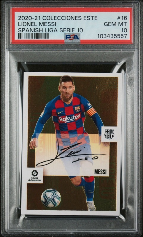 LIONEL MESSI 2020-21 Panini Spanish Liga Serie 10 Autografo PSA 10 #16 Auto Mint