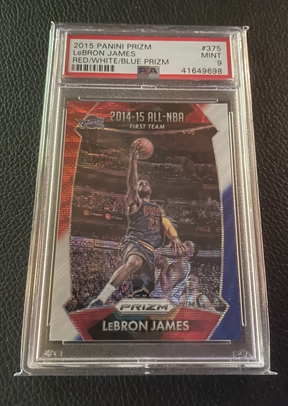 2015 Prizm Lebron James Red White Blue Wave All NBA 1st Team PSA MINT 9!!!