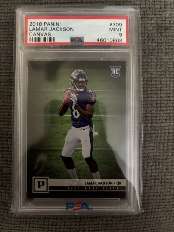 2018 Panini - Rookies Lamar Jackson #309 (RC) PSA 9