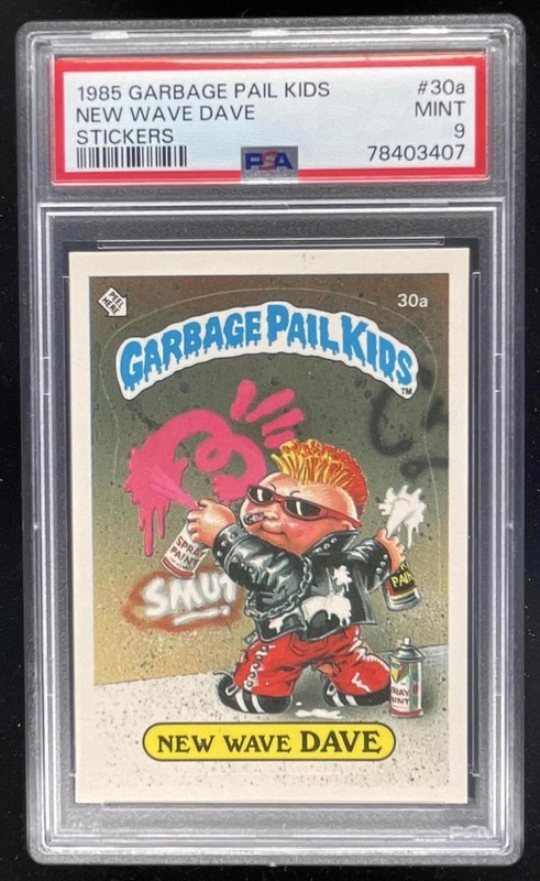 1985 Garbage Pail Kids Stickers #30a New Wave Dave PSA 9