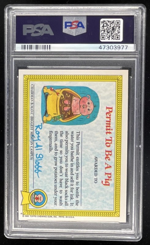 1985 Garbage Pail Kids Stickers Glossy #40a Unstitched Mitch PSA 9 view 2