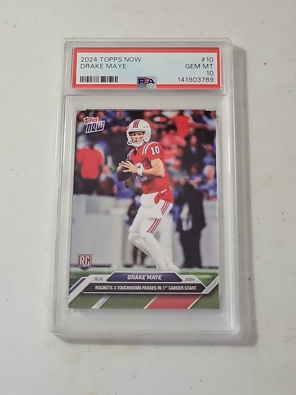 2024 Topps Now Drake Maye Rookie PSA 10 - #10 Patriots 