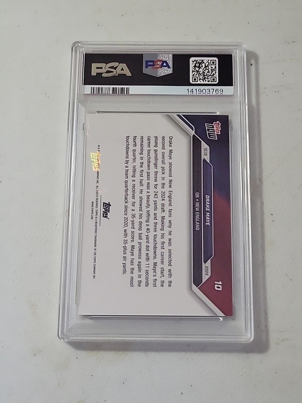 2024 Topps Now Drake Maye Rookie PSA 10 - #10 Patriots  view 2