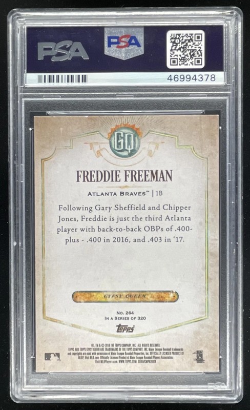 2019 Topps Archives Signature Series Autograph Freddie Freeman Auto /10 PSA 8 view 2