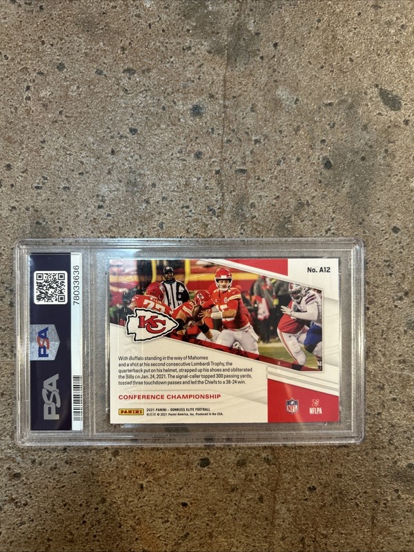 2021 Panini Donruss Patrick Mahomes II Ascension PSA 10 view 2