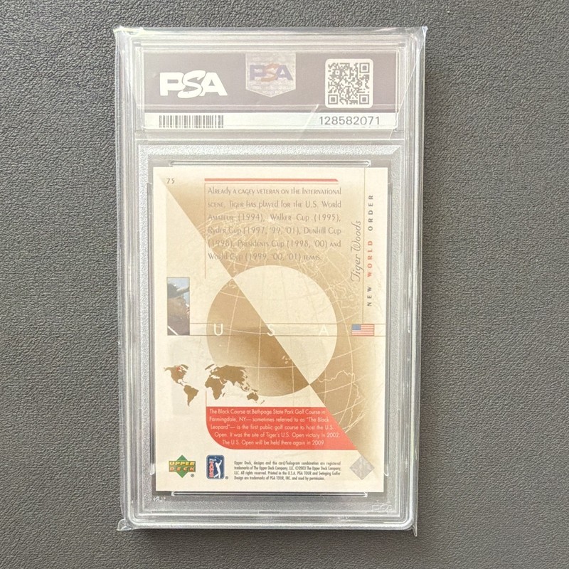 Upper Deck 2003 Golf New World Order Tiger Woods #75 PSA 10 Gem Mint view 2