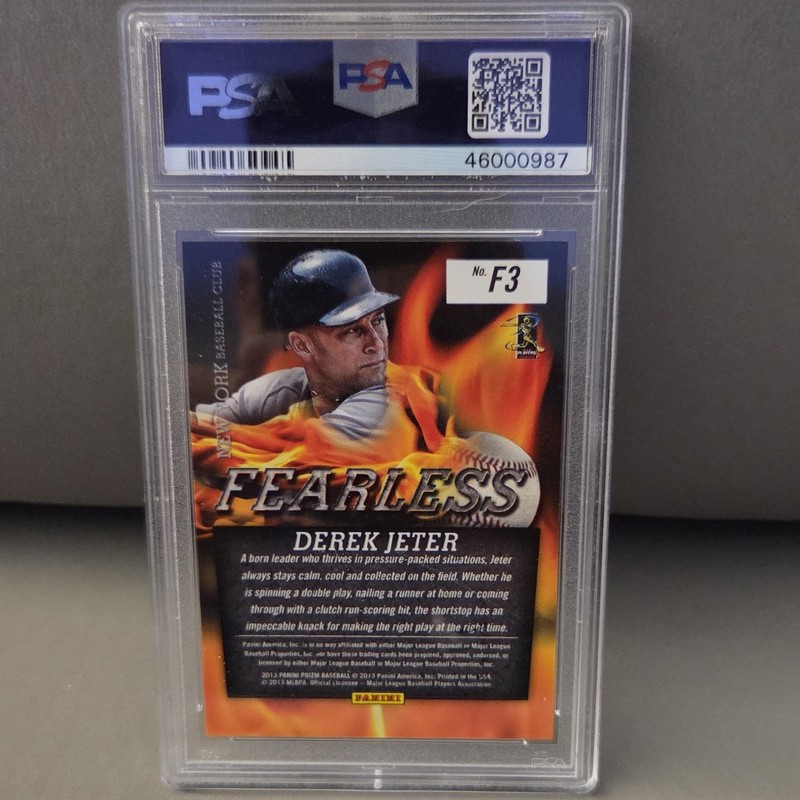 Panini Prizm 2013 Fearless Insert Derek Jeter F3 PSA 10 New York Yankees view 2