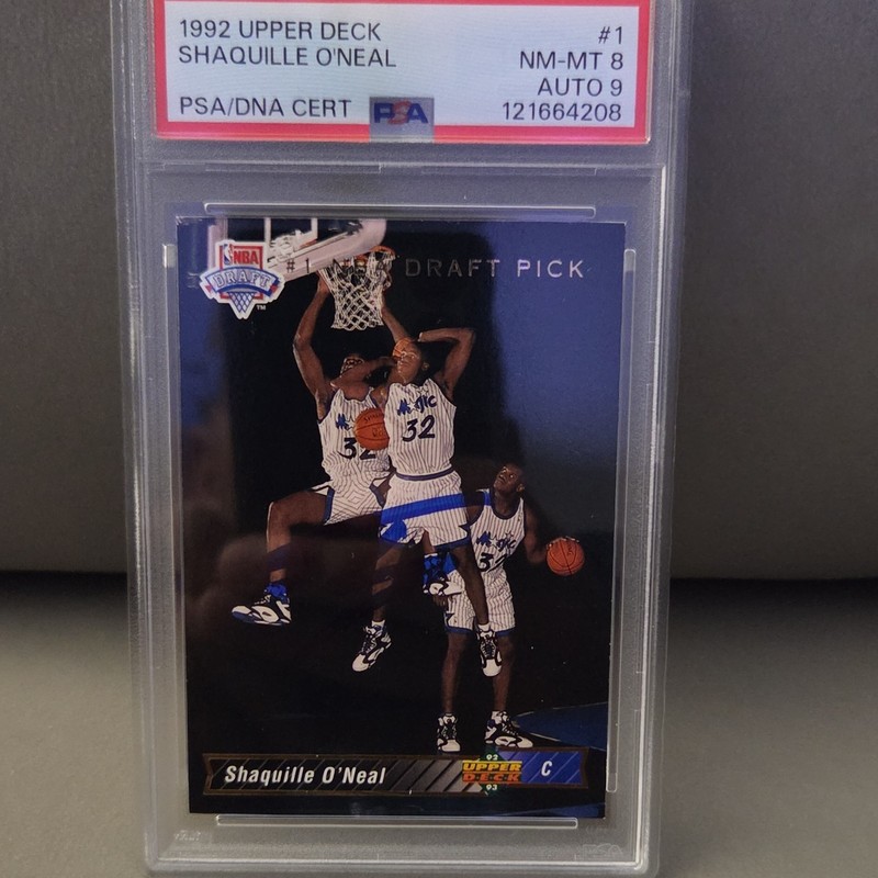 Upper Deck Shaquille O'Neal 1992-93 RC Draft Pick #1 PSA 8 Auto 9 Cert 121664208