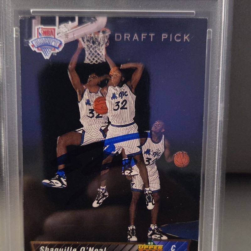 Upper Deck Shaquille O'Neal 1992-93 RC Draft Pick #1 PSA 8 Auto 9 Cert 121664208 view 2