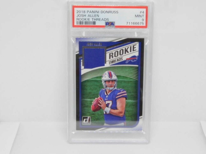 2018 Panini Donruss Rookie Threads #4 Josh Allen RC Rookie Buffalo Bills PSA 9