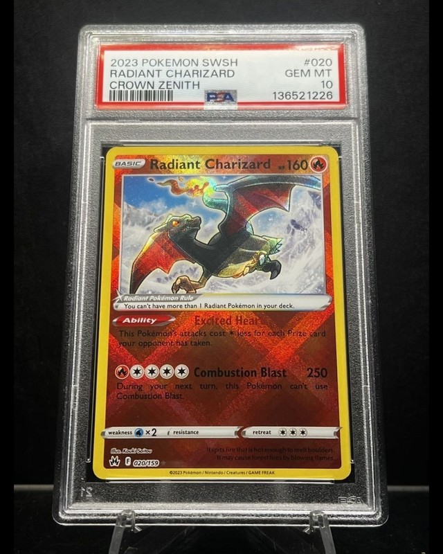 Radiant Charizard 020/159 SWSH: Crown Zenith Holo Pokemon PSA Gem Mint 10