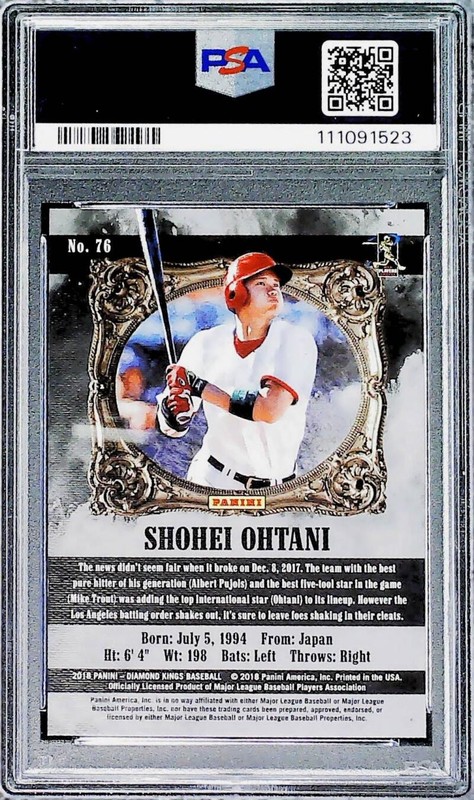 2018 Diamond Kings Sepia #76 Shohei Ohtani RC PSA 9 MINT view 2