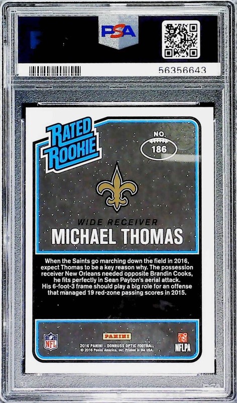 2016 Panini Donruss Optic Pink #186 Michael Thomas Saints RC PSA 10 Gem MINT view 2