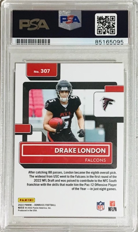 2022 Donruss Optic Drake London Press Proof On Card Auto Rated Rookie PSA 10 view 2