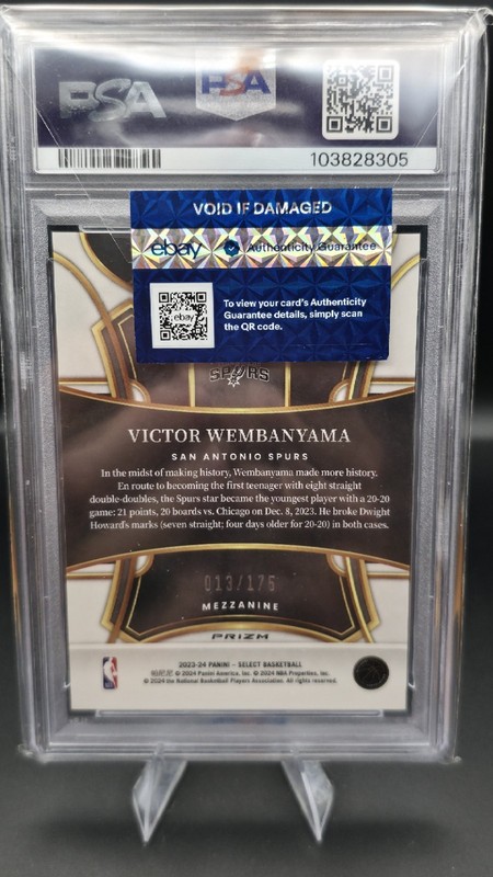 2023 Select Purple Flash Victor Wembanyama /175 PSA 9 RE-PACK/CHASE view 2