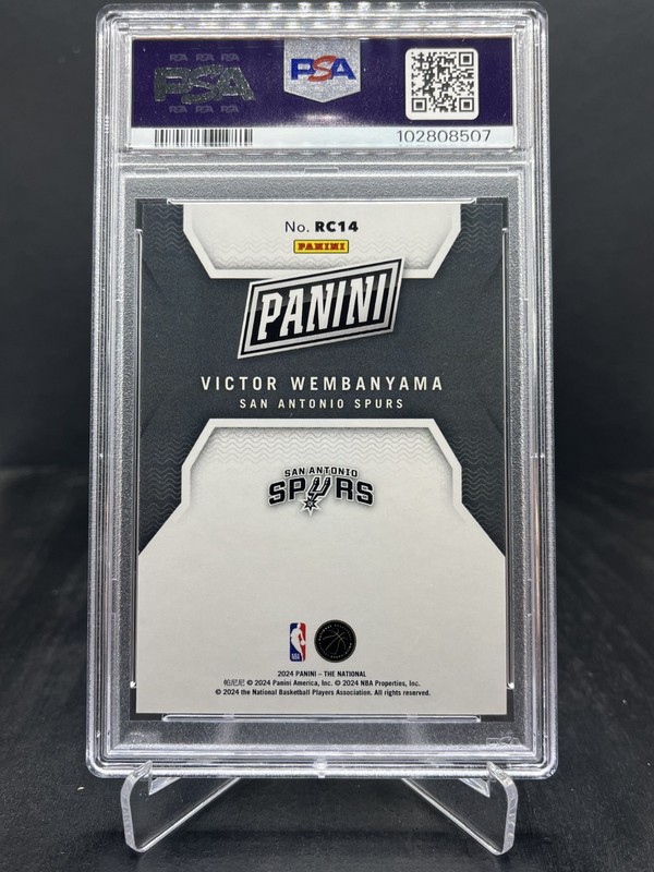 2024 Panini National Silver Pack Victor Wembanyama RC Cracked Ice 03/25 PSA 10 view 2