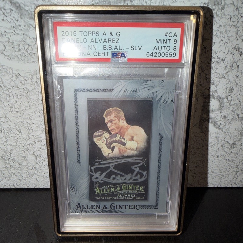 PSA 9 CANELO ALVAREZ 2016 TOPPS ALLEN & GINTERS FRAMED AUTOGRAPH SP SILVER POP 1