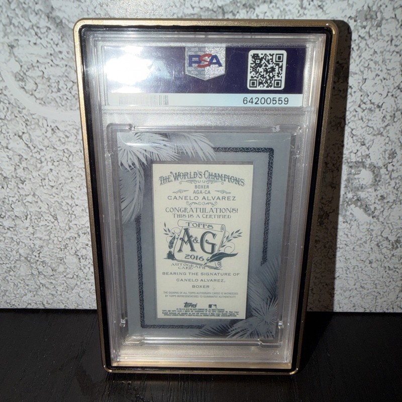 PSA 9 CANELO ALVAREZ 2016 TOPPS ALLEN & GINTERS FRAMED AUTOGRAPH SP SILVER POP 1 view 2