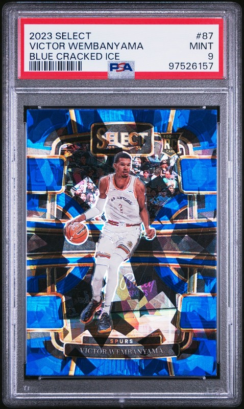 Victor Wembanyama 2023-24 Panini Select RC Blue Ice SP PSA 9 #87