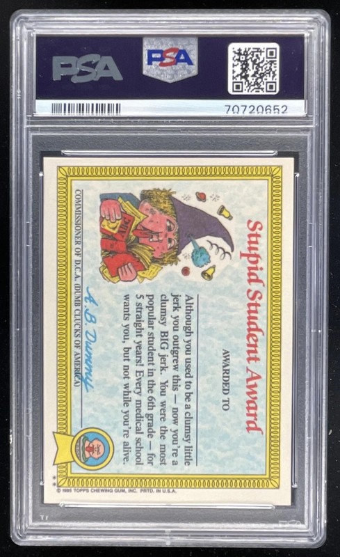 1985 Topps Garbage Pail Kids Stickers #5b Jay Decay PSA 7 view 2